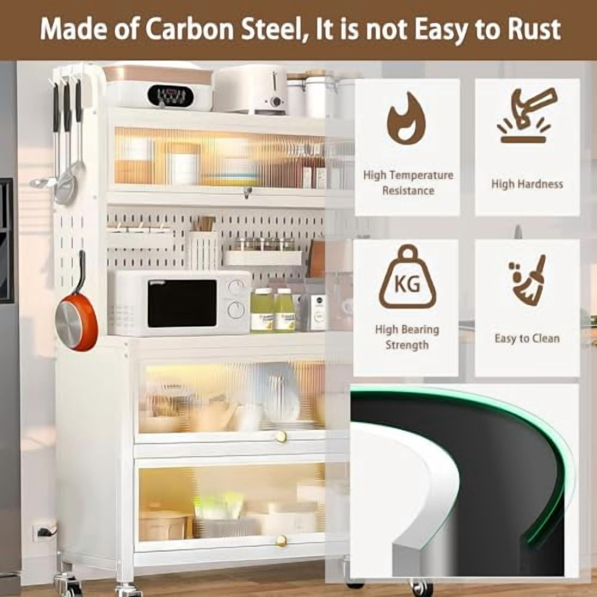 5 Tier Bakers Racks with Storage for Kitchens , Kitchen Pantry Hutch ...