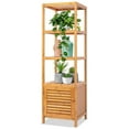 5Tier Bamboo Bathroom Storage, Corner Slim Rack Organizer Unit