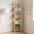 5-Tier Bamboo Freestanding Shelving Unit, Narrow Vertical Storage Rack ...