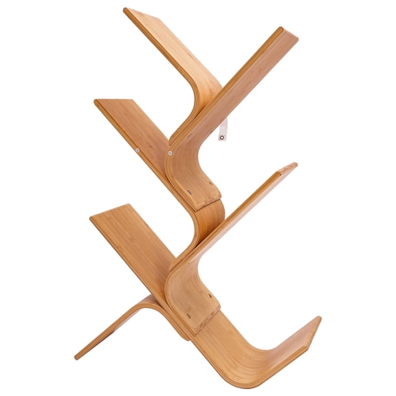 5-Tier Bamboo Tree Bookshelf, Burlywood, Stylish Storage Solution, Perfect for Books, Laptops, and Home Office Organization