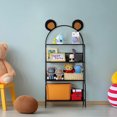 Side Panel Options 5-Tier Bear Ear Metal Storage Shelf – Black Freestanding Display Rack ...
