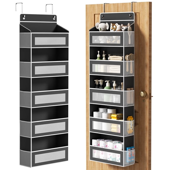 5-Tier Black Over The Door Hanging Organizer