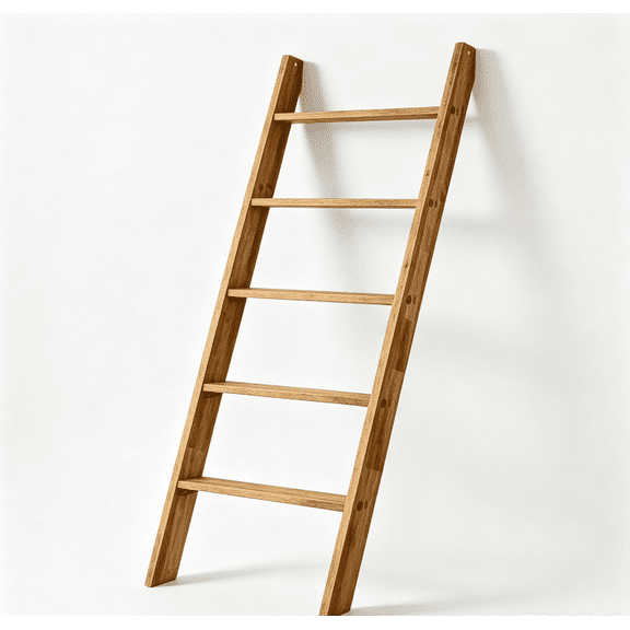 5-Tier Blanket Ladder, Leaning Ladder Shelf, Farmhouse Storage Rack for Home