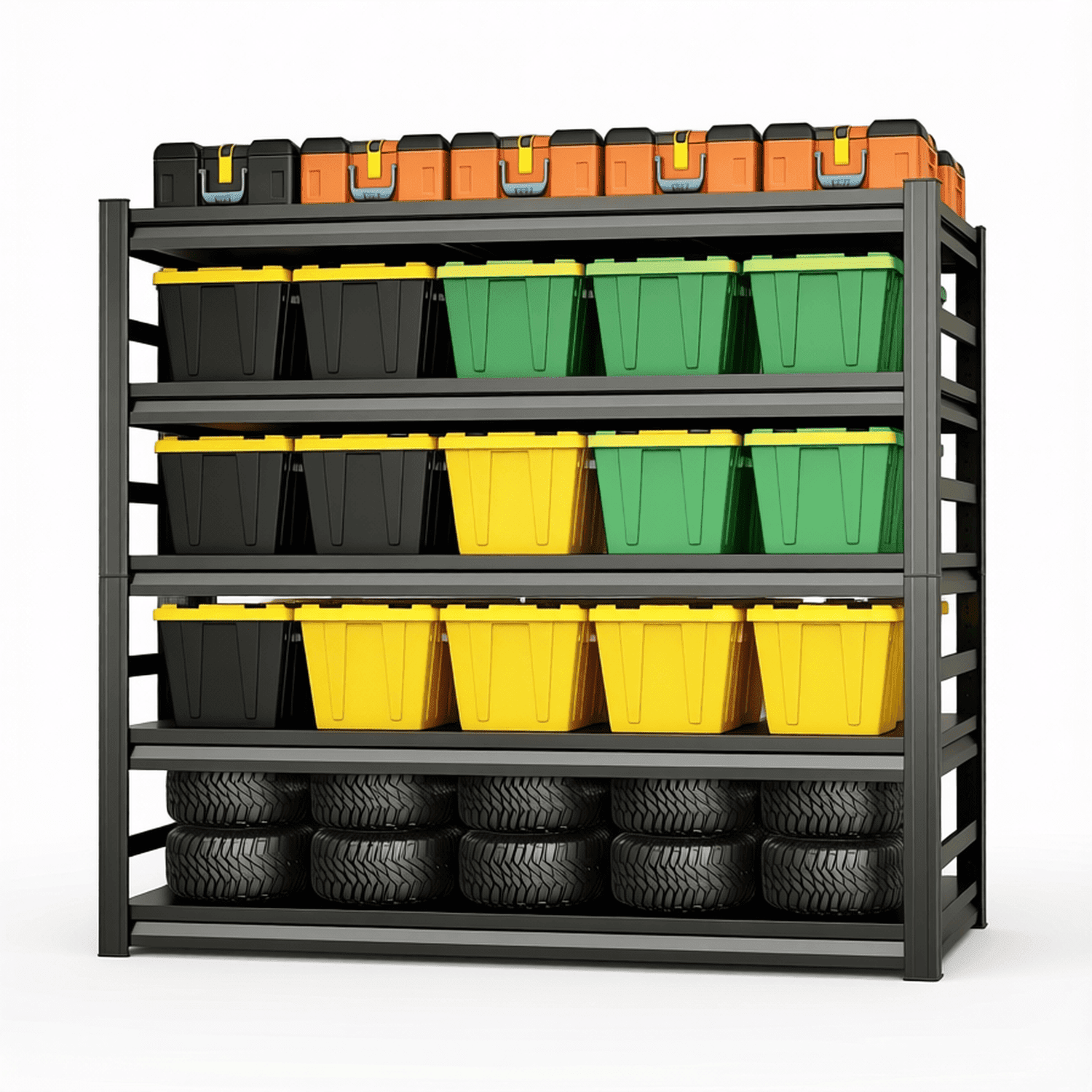 5-Tier Bolt-Free Metal Shelving Unit 36"W x 16"D x 72"H, 3000 lbs