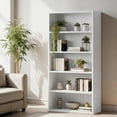 thumbnail image 1 of 5-Tier Bookcase, 53 Inch Industrial Storage Wall Shelf, Display Shelf for Living room, Bedroom, White, 1 of 6