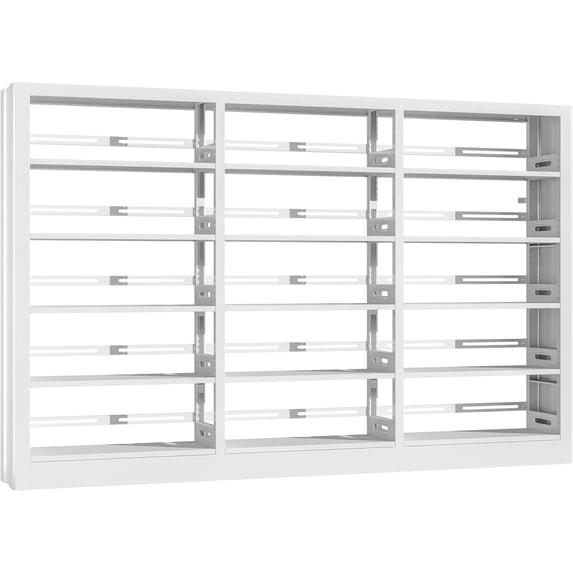 5-Tier Bookcase with Adjustable Storage Shelves, Metal Bookshelf with Book Stopper, Bookcase Shelf for Library, Office, Living Room (White(1 Column,3 Combination Bookshelves))