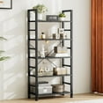 thumbnail image 1 of 5 Tier Bookcase, Bookshelf Storage Wall Shelf Organizer Display StandBook Shelf, Corner Storage Organizer, Black, 1 of 9