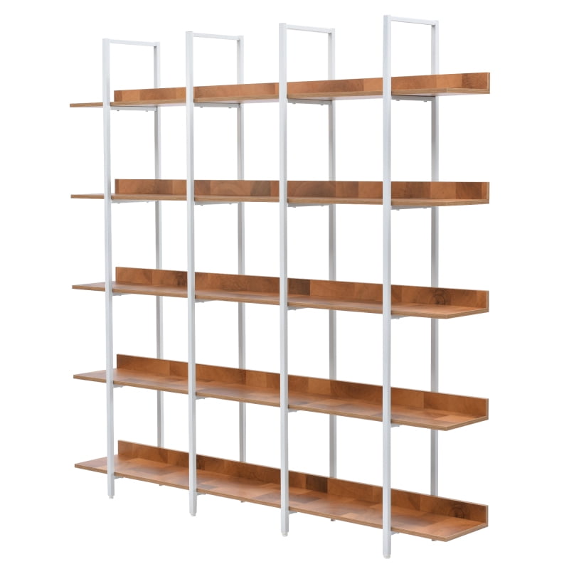 5 Tier Bookcase Home Office Open Bookshelf, Vintage Industrial Style ...