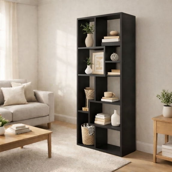 Curated visual reference: Gallery Detail: 5 Tier Bookcase Tall Bookshelves Display Storage Organizer Shelf Open