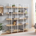 thumbnail image 1 of 5-Tier Bookcase, 70" Tall Wood Display Shelf with Adjustable Foot Pad, Large Freestanding Open Storage Shelving Unit, for Living Room, Home Office, 1 of 9