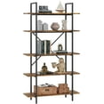thumbnail image 1 of 5 Tier Bookshelf, 68” Tall Bookcase, Heavy Duty Industrial Bookcase and Storage Shelves, Open Vertical Shelf Storage Organizer, for Living Room, Bedroom, Home, Office, Rustic Brown, 1 of 7