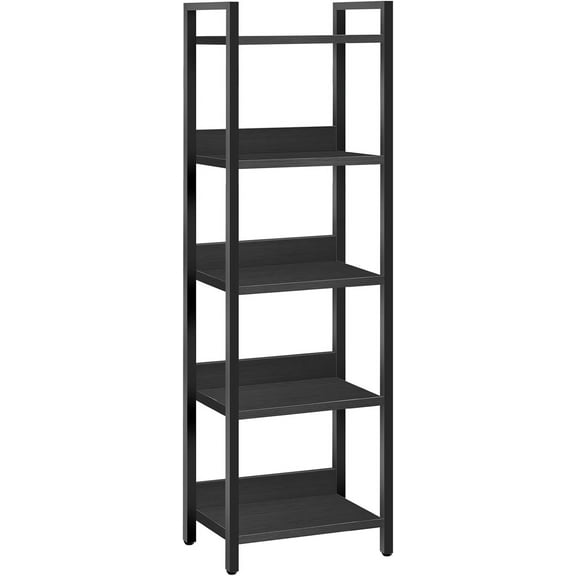 5-Tier Bookshelf, Bookcase, Shelves Organizer for Small Spaces, Storage Shelf Organizer, for Living Room, Bedroom, Study, Balcony, Black