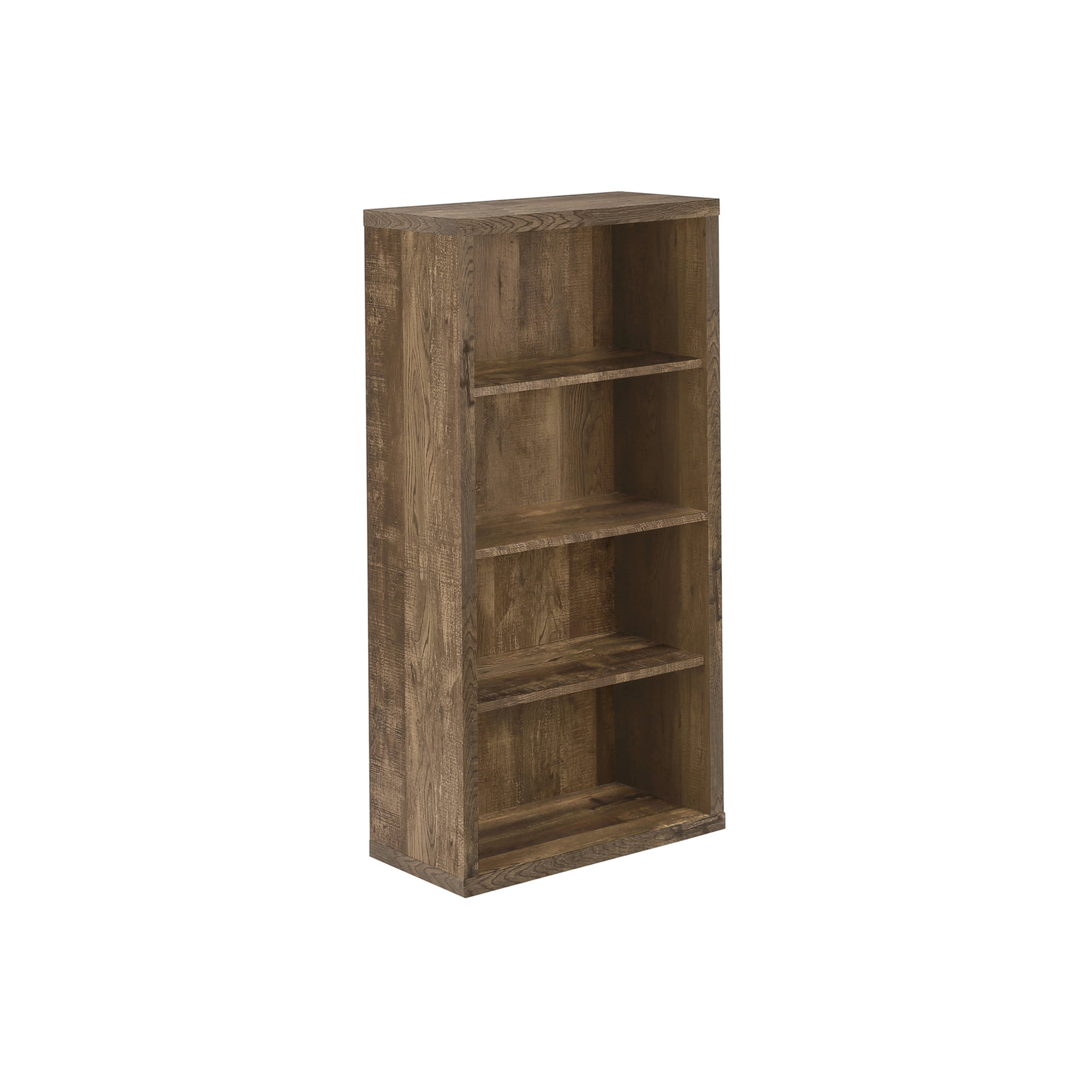 5 Tier Bookshelf, Brown Laminate Bookcase with Adjustable Shelves for Home Office Storage
