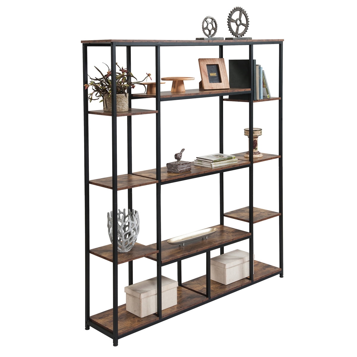5 Tier Bookshelf, Home Office Bookcase with Metal Frame & Highquality