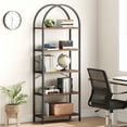 thumbnail image 1 of 5 Tier Bookshelf, Modern Bookcase Arched Display Rack Storage Rack Tall Standing Book Shelf, 1 of 10