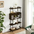 thumbnail image 1 of 5-Tier Bookshelf ,Vintage Industrial Style Bookcase Locker Sideboard for Living Room,Lounge,Bedroom,Kitchen,Dining Room (dark brown), 1 of 8
