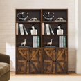 thumbnail image 1 of 5-Tier Bookshelves and Bookcases Set of 2, Farmhouse Bookcase with Barn Doors, Bookshelf & Storage Cabinet with Display Shelves for Living Room, Home Office, Bedroom, Brown, 1 of 14