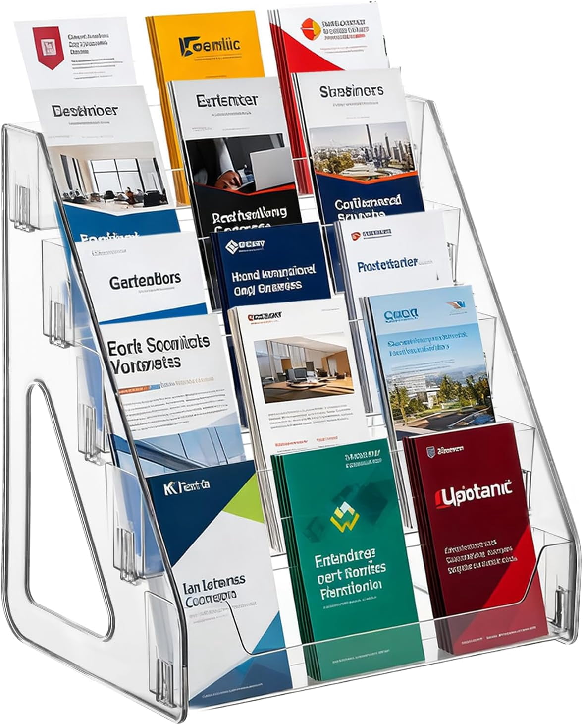 5 Tier Brochure Holder 12x13 Inch Acrylic Literature Display Stand ...