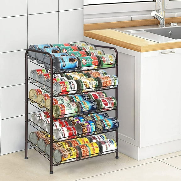 5 Tier Can Storage Dispensers Rack Holder, Can Rack Storage Holds to 60 Cans