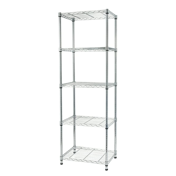5-Tier Chrome Shelving Unit,72 Inch Steel Frame Make This Unit The Perfect Blend Of Style And Functionality