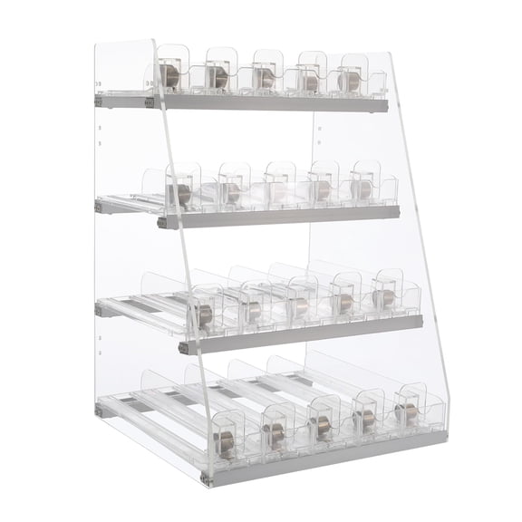 5-Tier Cigarette Display Rack, Wall Mounted & Desktop Acrylic Cigarette Pusher Shelf Clear Cigarette Display Case for Retail Stores Shops 12.4" L x 11.2" W x 27" H