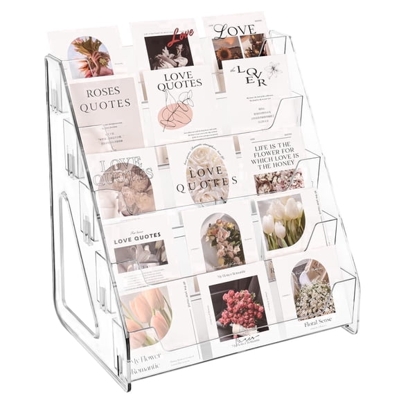 5-Tier Clear Acrylic Display Stand for Cards & More - Snap-On Design, Enhanced Thickness & Height for Optimal Presentation
