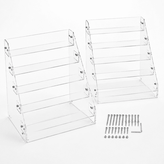 5 Tier Cookie Display Stand, Clear Acrylic Rack with Screw Assembly