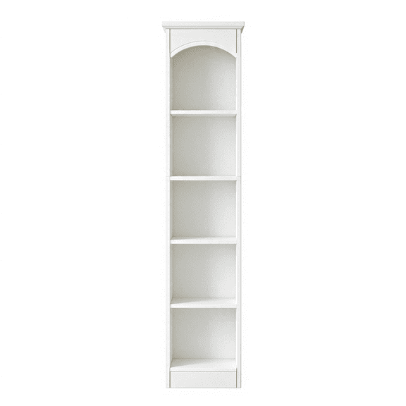 5-Tier Corner Bookshelf, Waterproof Melamine Particleboard Storage Shelf, Slim Tall Display Rack with Anti-Tip Kit for Living Room Bedroom Office