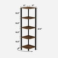 thumbnail image 1 of 5-Tier Corner Bookshelf with LED Light, Rustic Brown Narrow Storage Shelf for Small Spaces, 1 of 5