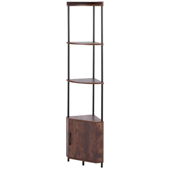 5 Tier Corner Bookshelf with LED Lights,65.4" Tall Storage Cabinet&Display Shelf,Multi-Color Remote/APP Control for Living Room,Bedroom,Office