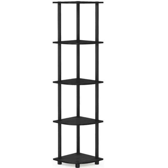 5 Tier Corner Display Rack Multipurpose Shelving Unit, 1-Pack, Espresso/Black