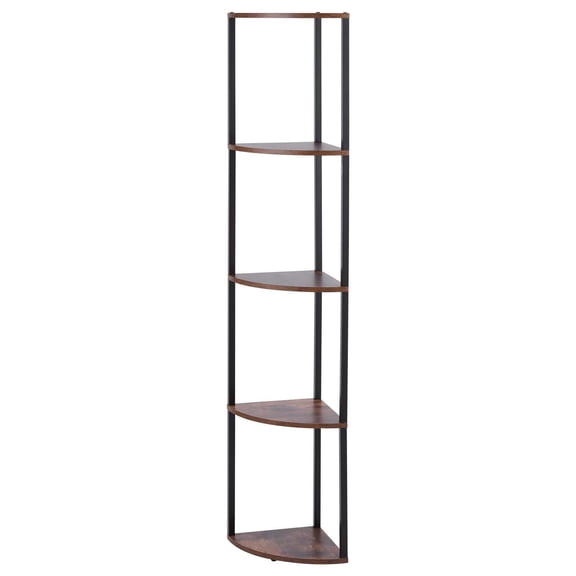 5 Tier Corner Shelf with LED Light, 64" Tall Corner Bookshelf with Storage Shelves for Collectibles, Display Shelf with Multi-color Lights Controlled Via RC/APP for Bedroom, Living Room, Office