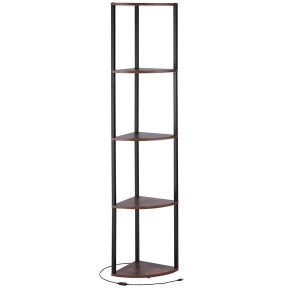 5 Tier Corner Shelf with LED Light 64" Tall Corner Bookshelf Display Shelf with App & Remote Control for Living Room Bedroom