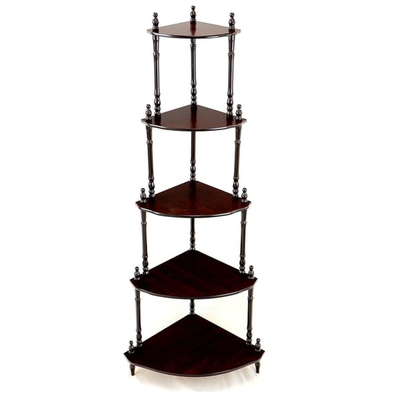 5-Tier Corner Stand Wood Home Furniture Display Rack Living Room Bedroom Shelving Storage