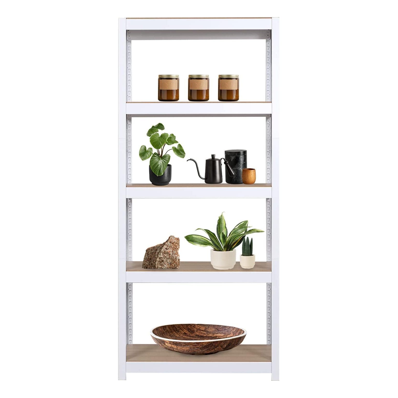 5 Tier Customizable Adjustable Storage Shelving Unit Heavy Duty Modular