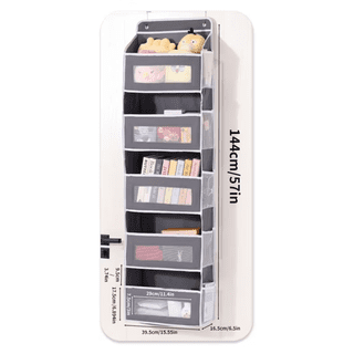 5 Tier Over The Door Hanging Organizer with 10 Pockets - 44 Lbs Heavy Duty Anti-Sag Storage Rack, No Drilling Organizer with Mesh Windows for Closet Bedroom Bathroom Kitchen Nursery