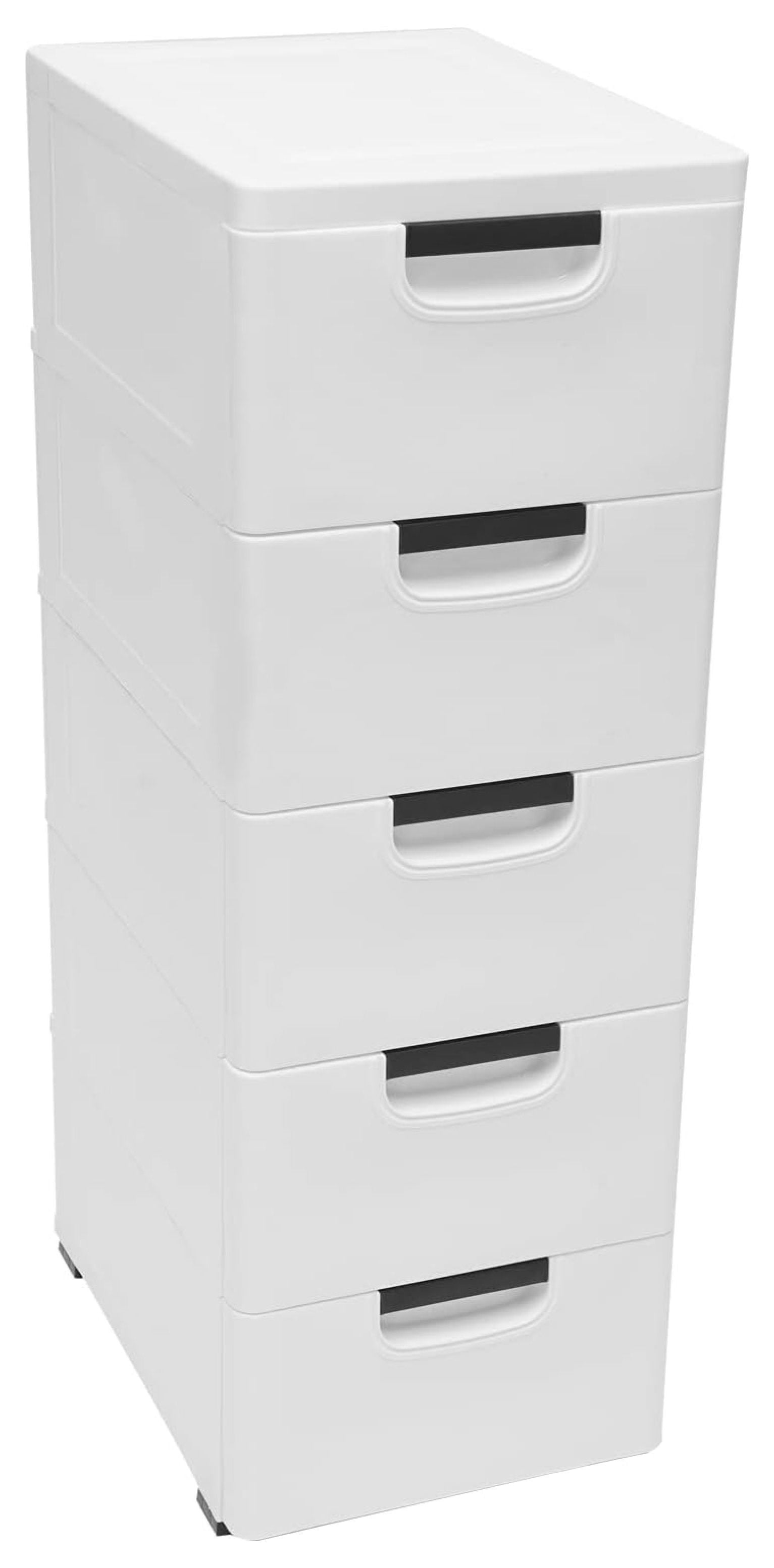 5 Tier Drawers, Plastic Drawers Storage Cabinet Stackable Multifunction ...