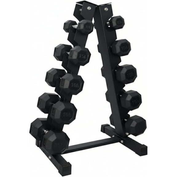 5-Tier Dumbbell Rack, Heavy Duty Weight Rack for Home Gym, Carbon Steel Storage Organizer for Dumbbell Set, Squat Rack Compatible, Black Finish, Space-Saving Design for Garage & Workout Room