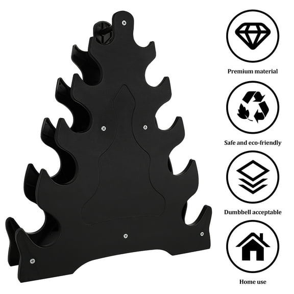 5-Tier Dumbbell Rack - Steel Weight Tree (Holds 10 Pairs, Coat)