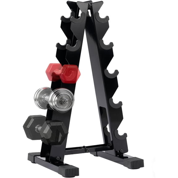 5 Tier Dumbbell Rack, Weight Rack for Home Gym - 260 LBS Capacity - Steel A-Frame Dumbbells Storage Space Saving Folds Up Design (No Dumbbells Rack Only)