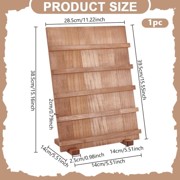 5 Tier Earring Card Display Stands Wooden Jewelry Display Stand Rack Removable Shelves Rack Earring Display Holder for Displaying Selling Bookmarks Stickers Jewelry Keychains 11.6x5.5x14.9Inch
