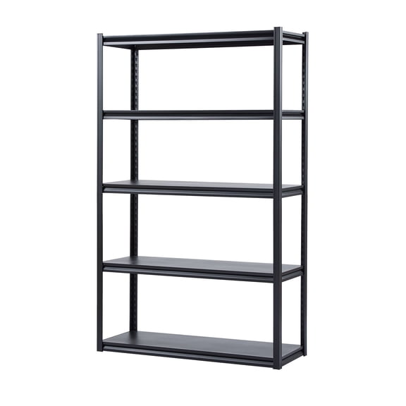 5-Tier Extra Heavy Duty Garage Metal Storage Shelving, 3000LBS Max Load Adjustable Utility Rack for Warehouse Basement Kitchen, 18"D x 48"W x 78"H, Black