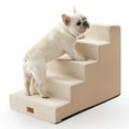 thumbnail image 1 of 5-Tier Extra-Wide Foam Pet Steps, Non-Slip Dog Stairs for High Beds & Sofas with Removable Washable Cover, 1 of 7