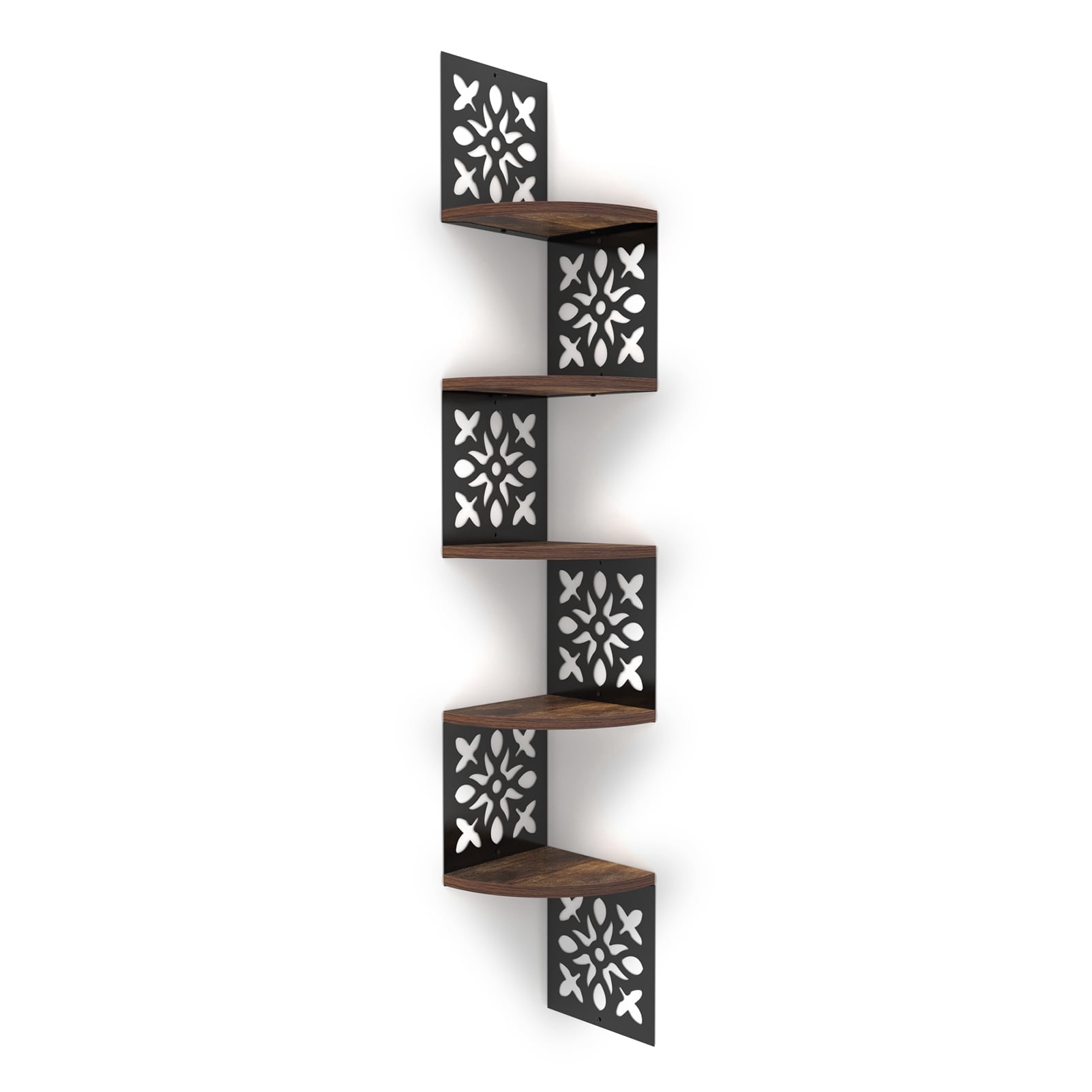 5-Tier Floating Corner Shelf for Wall, Moon Phase Corner Shelves for Bedroom Bathroom Kitchen Living Room