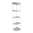 thumbnail image 1 of 5-Tier Freestanding Corner Shelf Rack, Plastic Bathroom Storage Organizer for Toiletries, Bedroom, Living Room, Small Space Use, 1 of 6