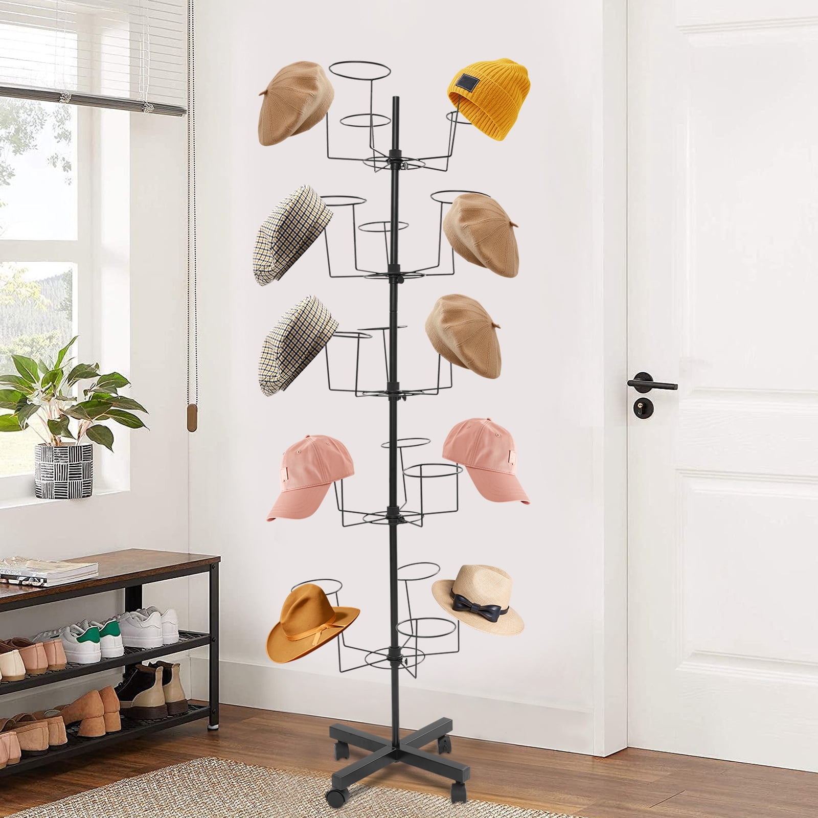 5-Tier Freestanding Hat Rack Stand, Hats Display Rack, Hat Display ...