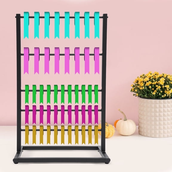 5 Tier Freestanding Multifunctional Rack Black Rectangular Organizer Metal Rack for craft rooms, flower shops