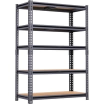 5-Tier Garage Shelving ,2250LBS Adjustable Heavy Duty Shelf , Shelving Units for Storage Basment Warehouse Pantry Closet, 72"H*35.5"W*15.8"D , Black