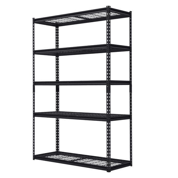5 Tier Garage Shelving, Adjustable Heavy Duty Garage Shelves, Metal Storage Shelves Unit for Basement, Warehouse, Pantry Kitchen, 48"x18"x72"