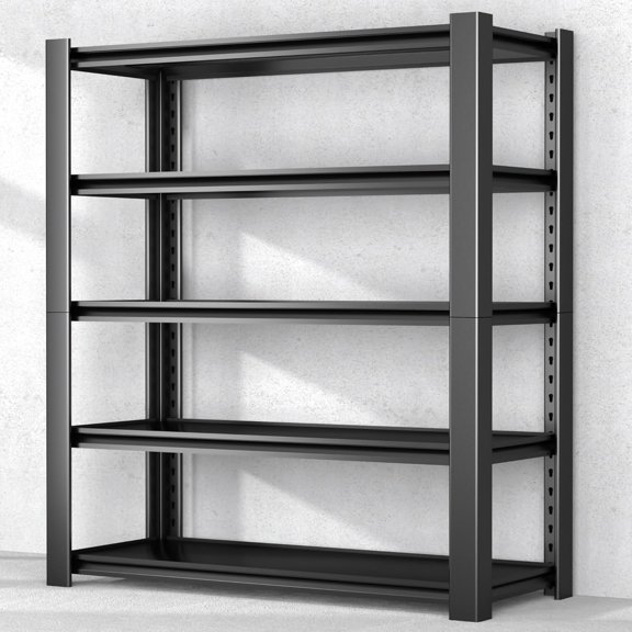 5-Tier Garage Shelving Heavy Duty, 3000 LBS Capacity Metal Storage Rack 24" D x 60" W x 76" H, Adjustable Steel Shelves Unit for Garage, Warehouse, Basement, Pantry, Workshop.1 Pack